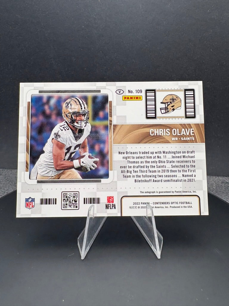 2022 Contenders Optic Chris Olave RC #109 AUTO