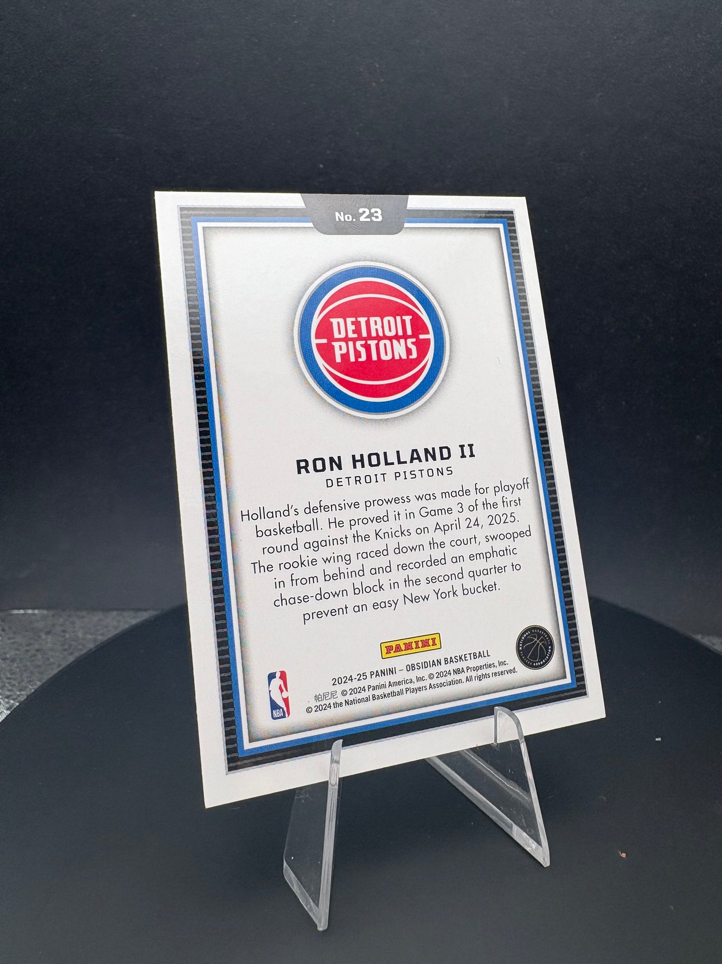 2024-25 Obsidian Ron Holland II Color Blast RC