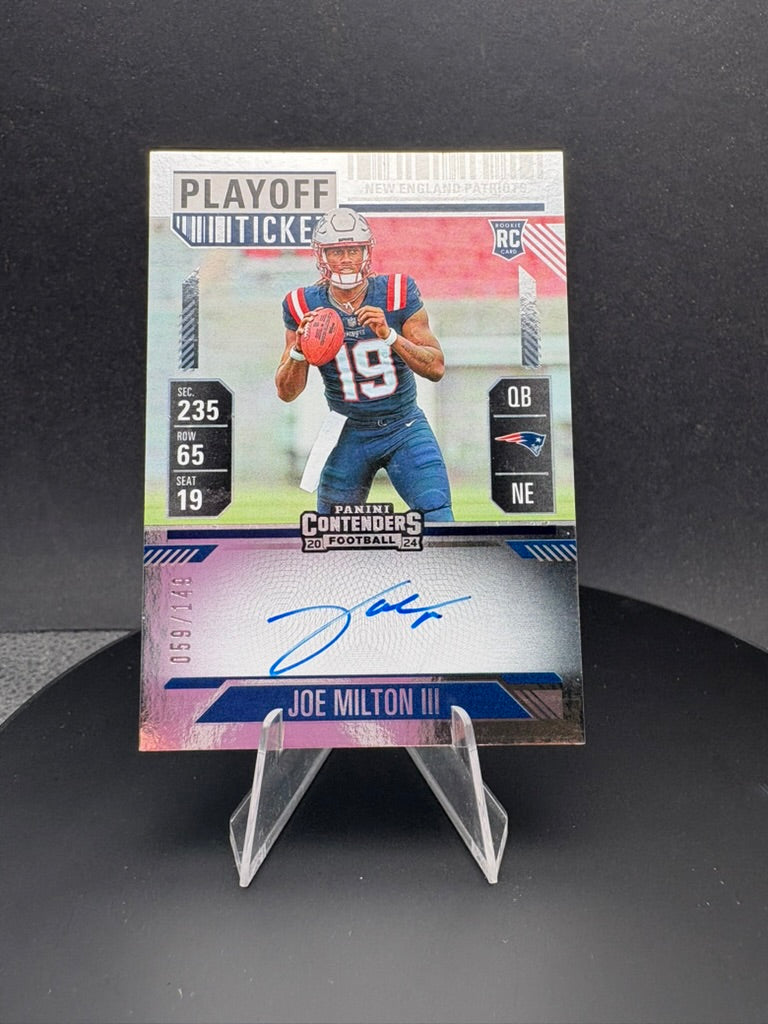 2024 Contenders Joe Milton II RC /149 AUTO Playoff Ticket