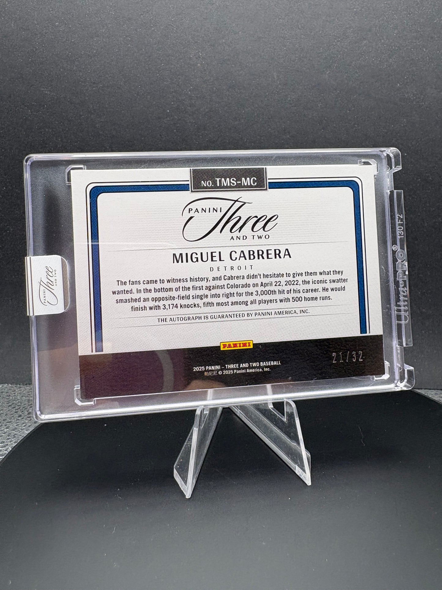 2025 Three and Two Miguel Cabrera AUTO /32 Timeless Moments