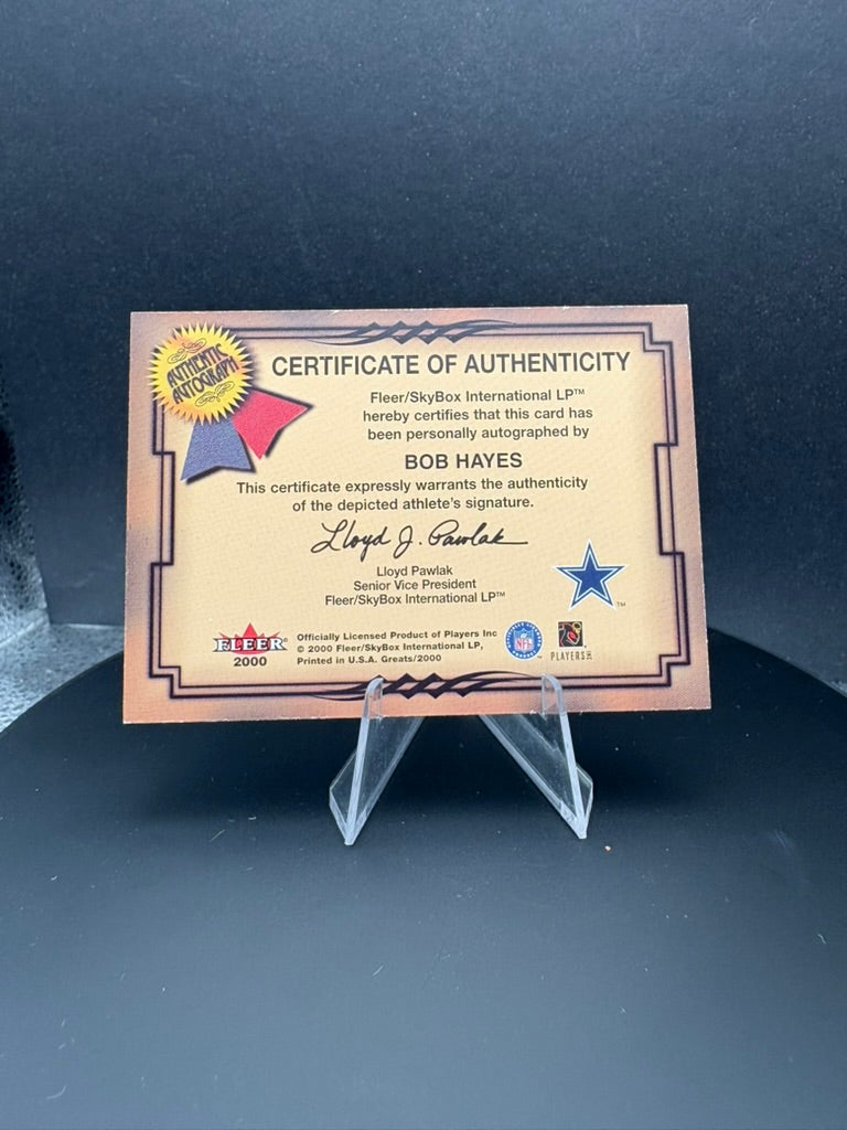 2000 Fleer Authentic Auto Bob Hayes Dallas Cowboys