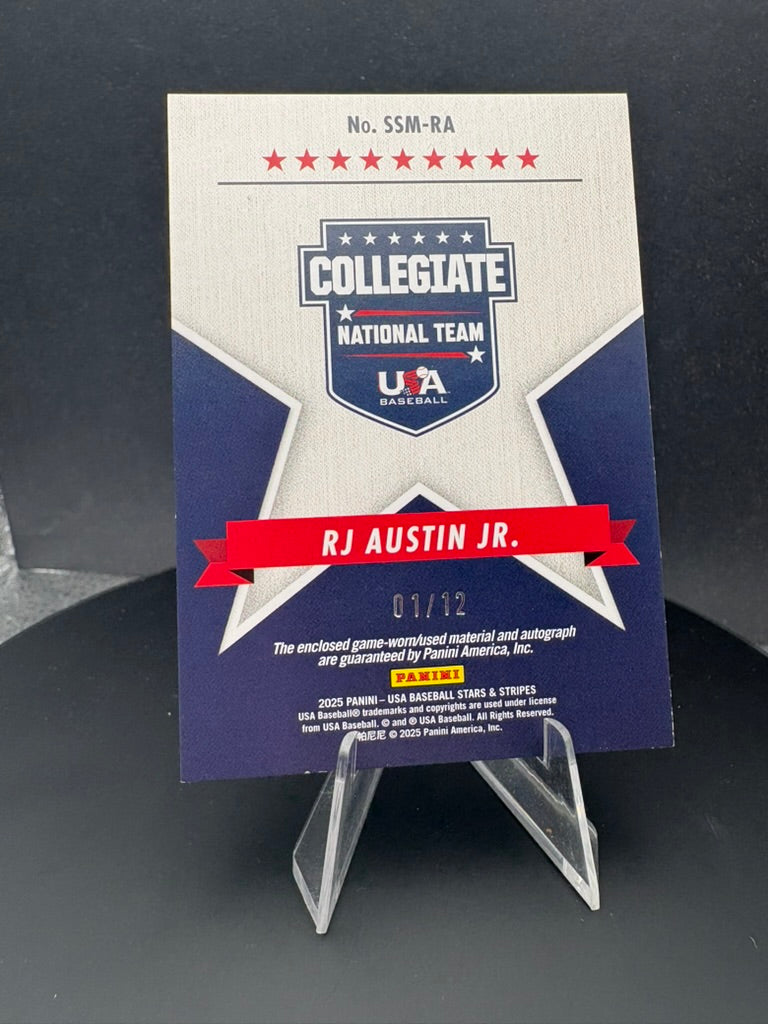2025 USA Baseball Stars & Stripes Collegiate /12 AUTO patch RJ Austin Jr