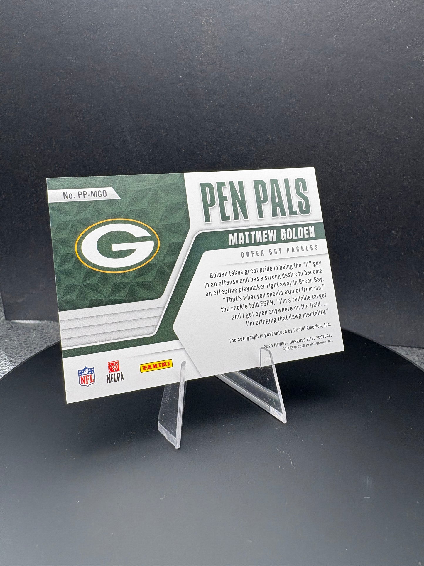 2025 Donruss Elite Matthew Golden Pen Pals RC AUTO