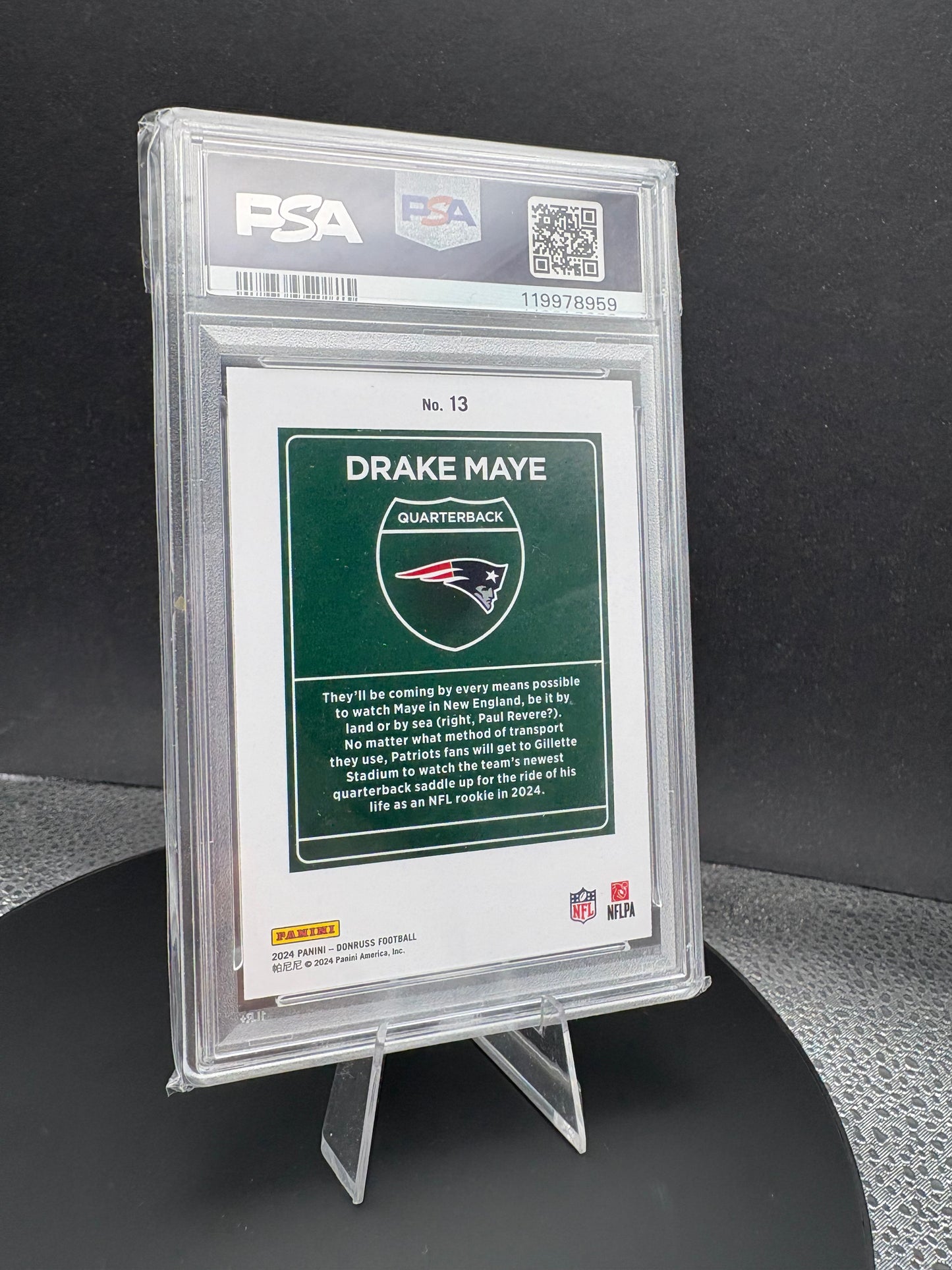2024 Donruss Drake Maye Downtown PSA 9