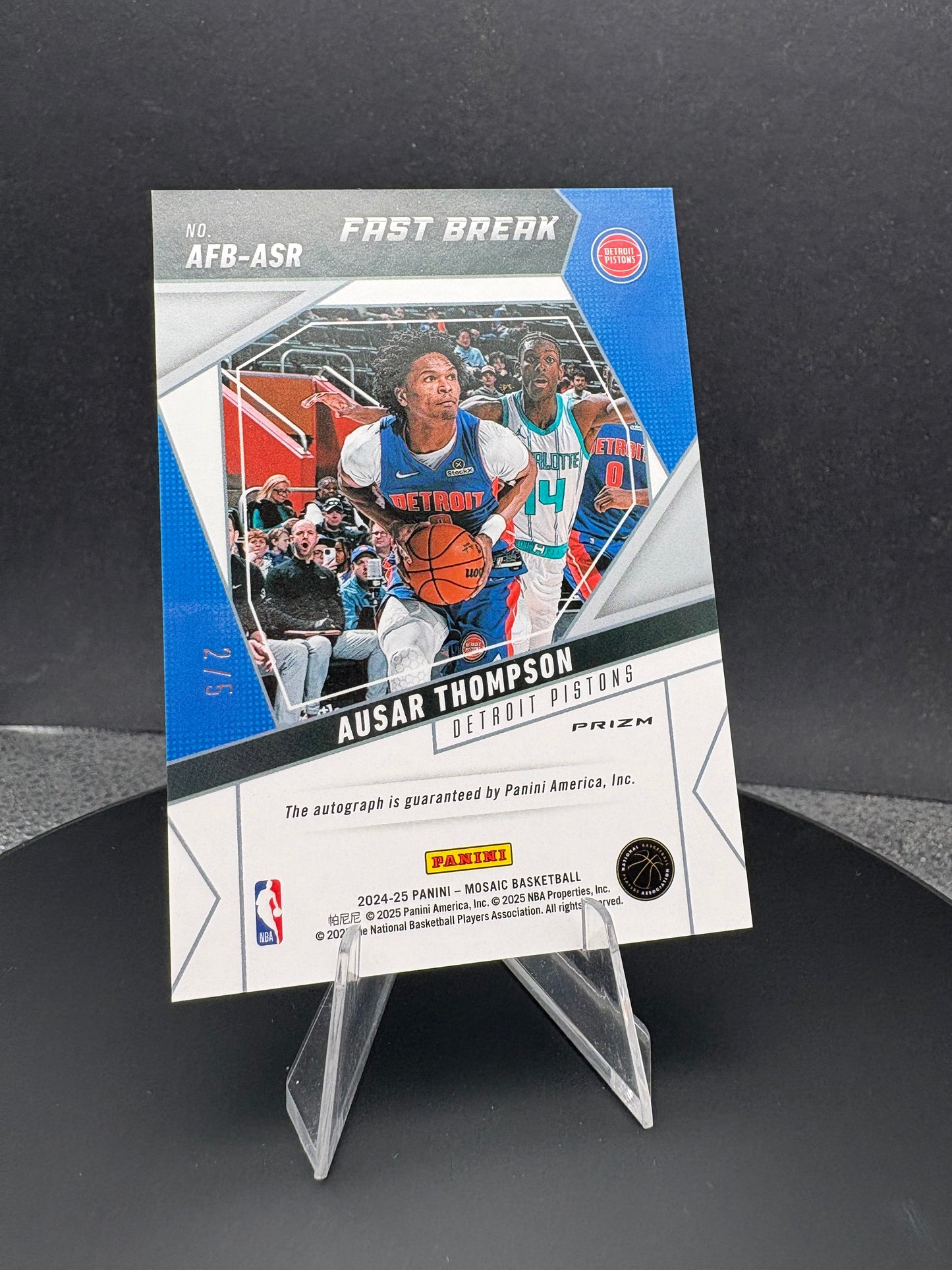 2024-25 Mosaic Ausar Thompson Fast Break Disco /5 AUTO