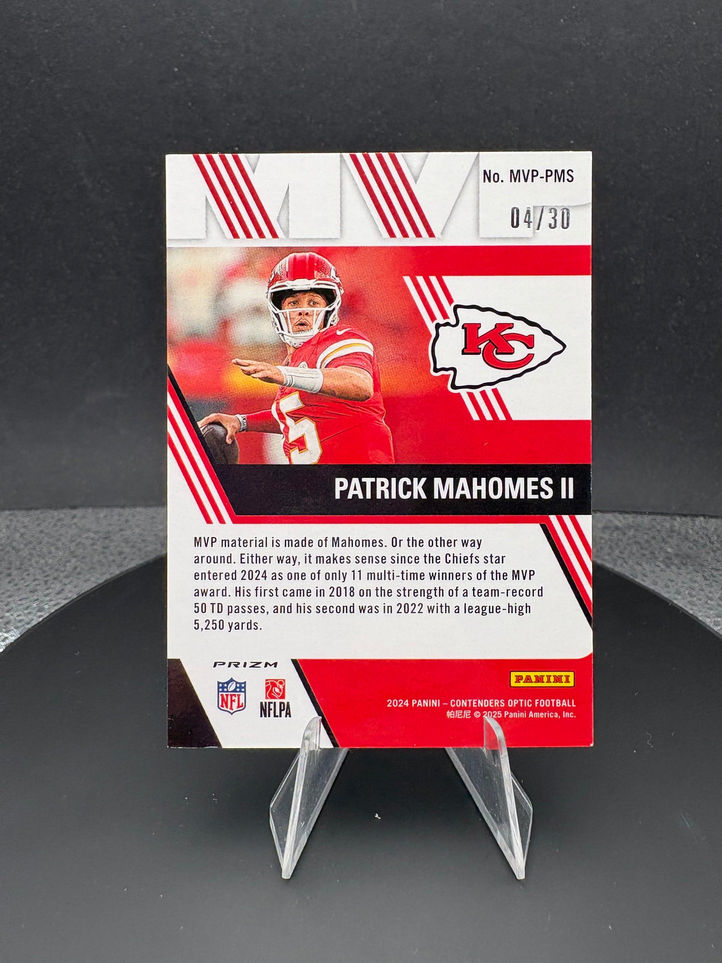2024 Contenders Optic Patrick Mahomes /30 MVP-PMS Green Pulsar