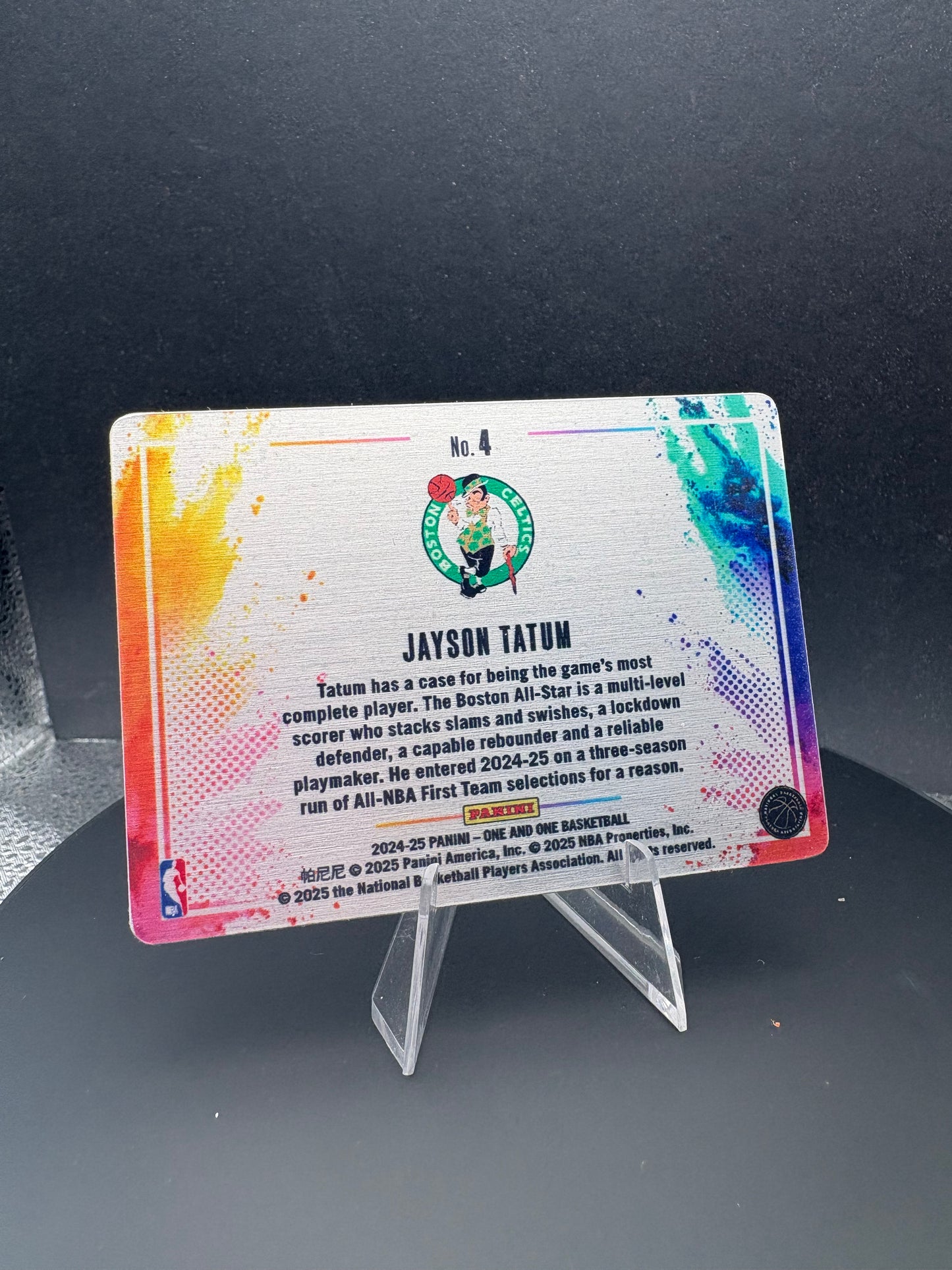 2024-25 One and One Jayson Tatum Metal Black Color Blast