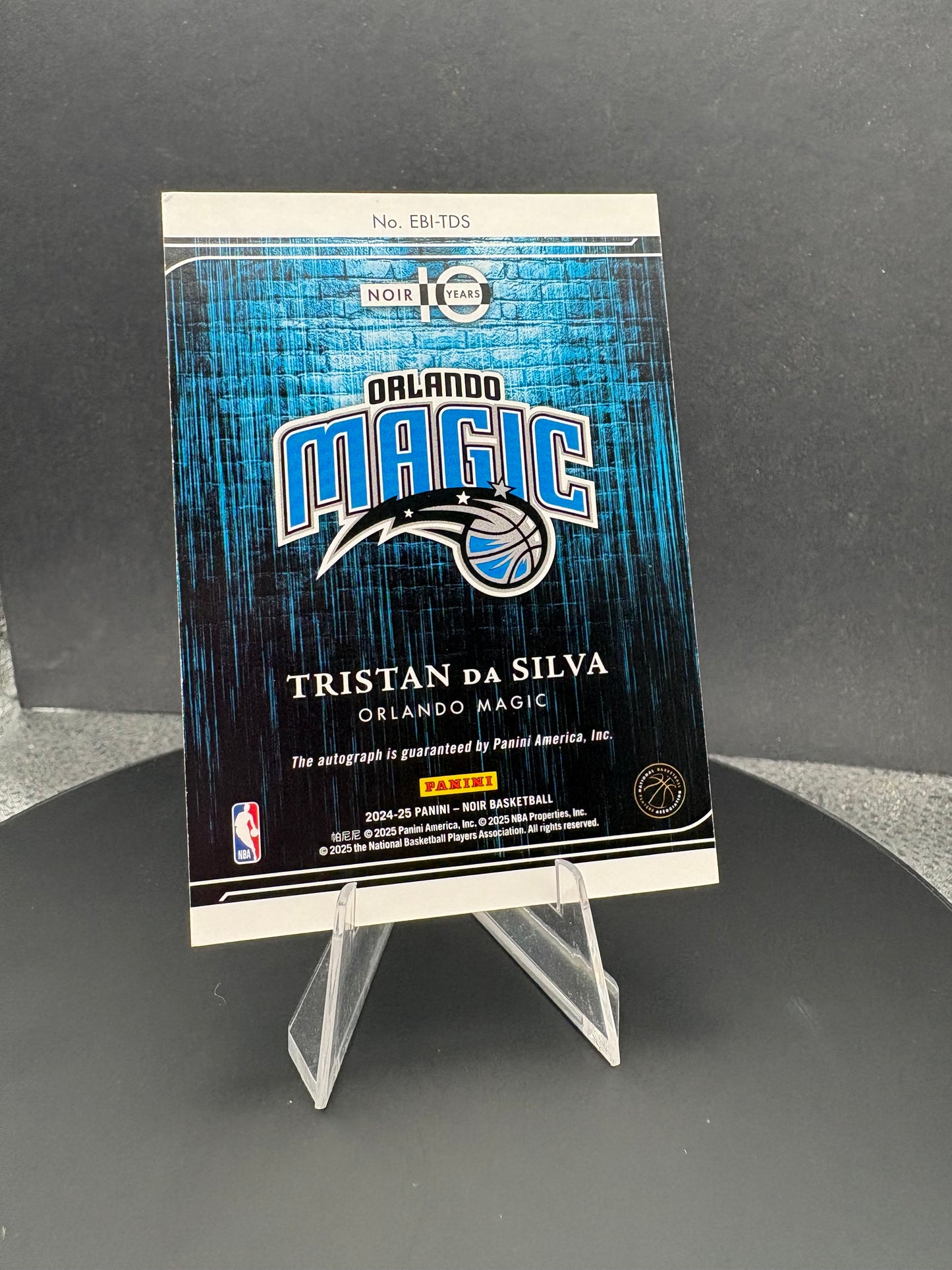 2024-25 NOIR Tristan Da Silva AUTO /75 RC Emblazoned Ink Orlando Magic