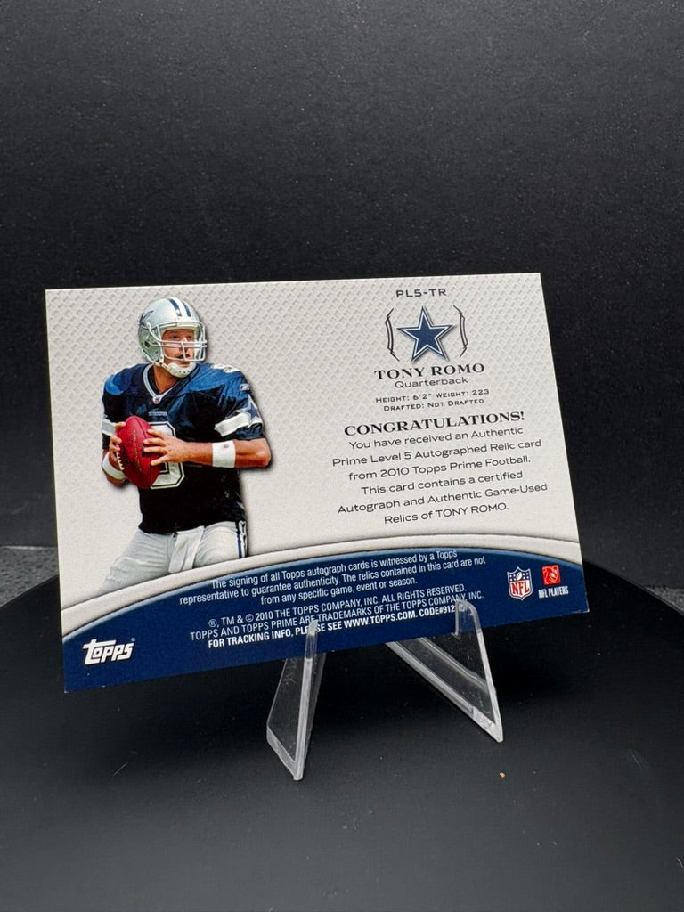 2010 Topps Tony Romo #PL5-TR Game Used AUTO