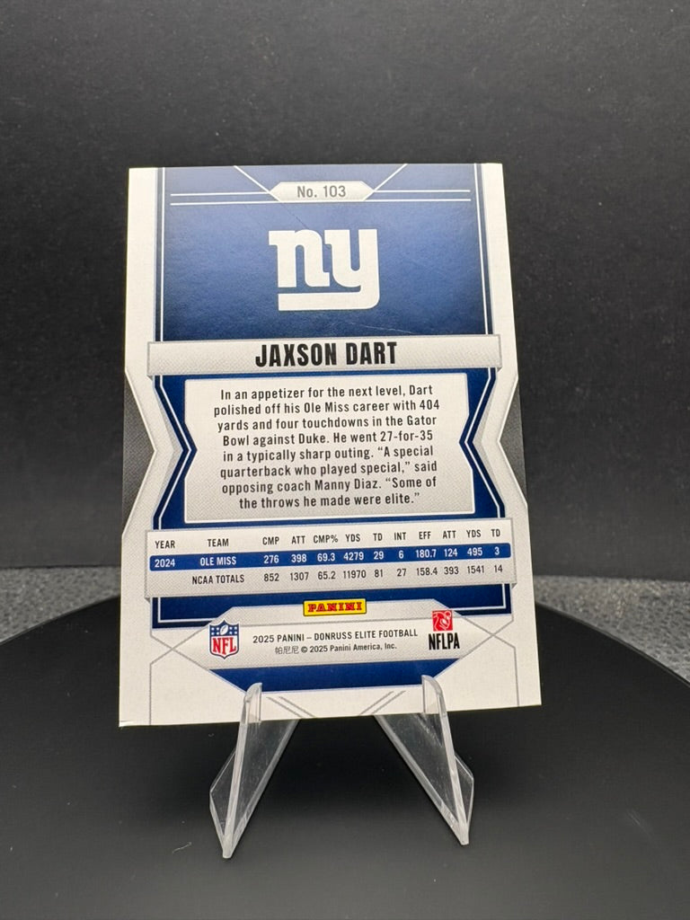 2025 Donruss Elite Jaxon Dart RC Razzle Dazzle Zebra