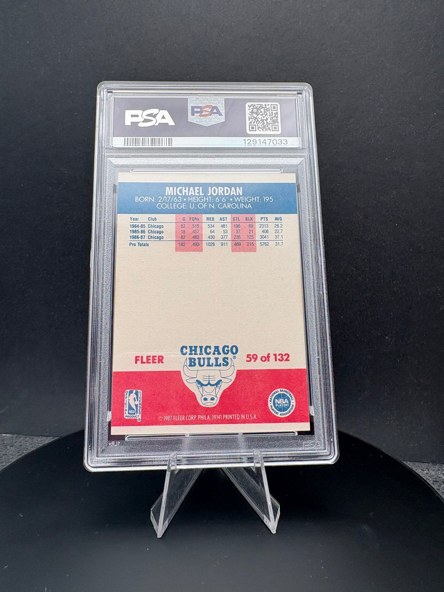 1987 Fleer Michael Jordan PSA 8