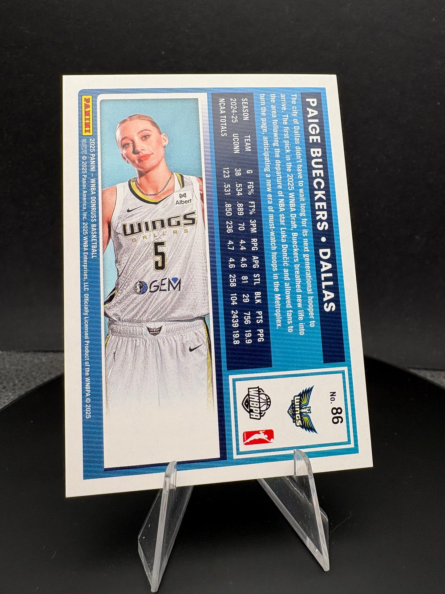 2025 WNBA Donruss Paige Bueckers Rated Rookie /99 purple
