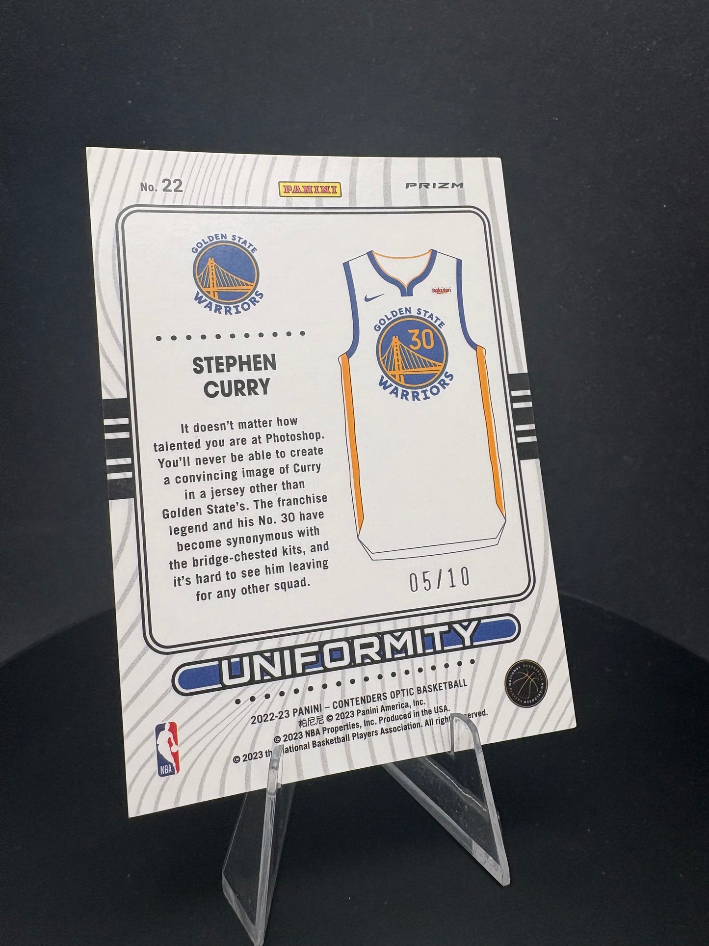 2022-23 Contenders Optic Stephen Curry 5/10 Uniformity