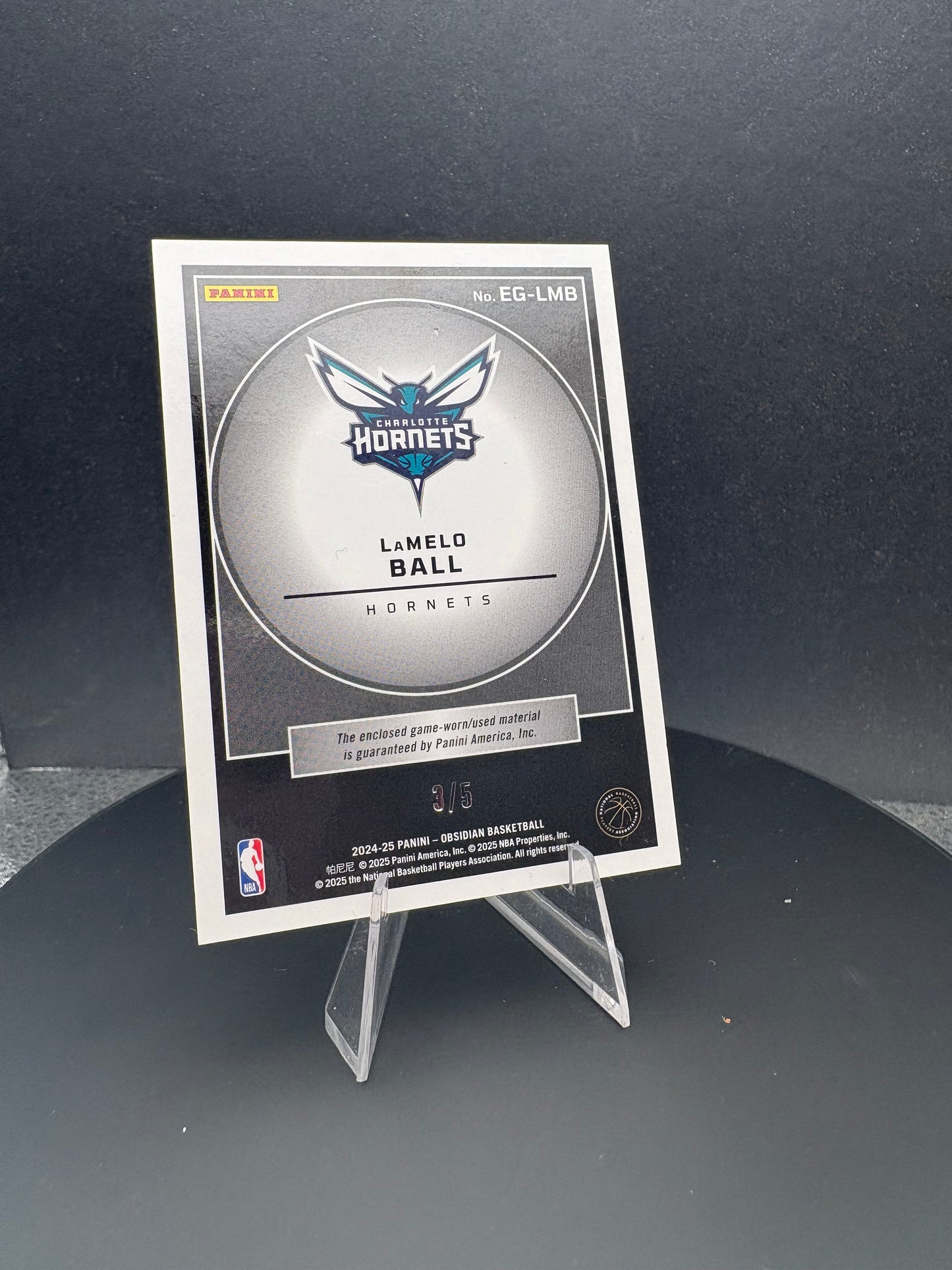 2024-25 Obsidian Lamelo Ball #eg-lmb Equinox Gear tri-color patch /5
