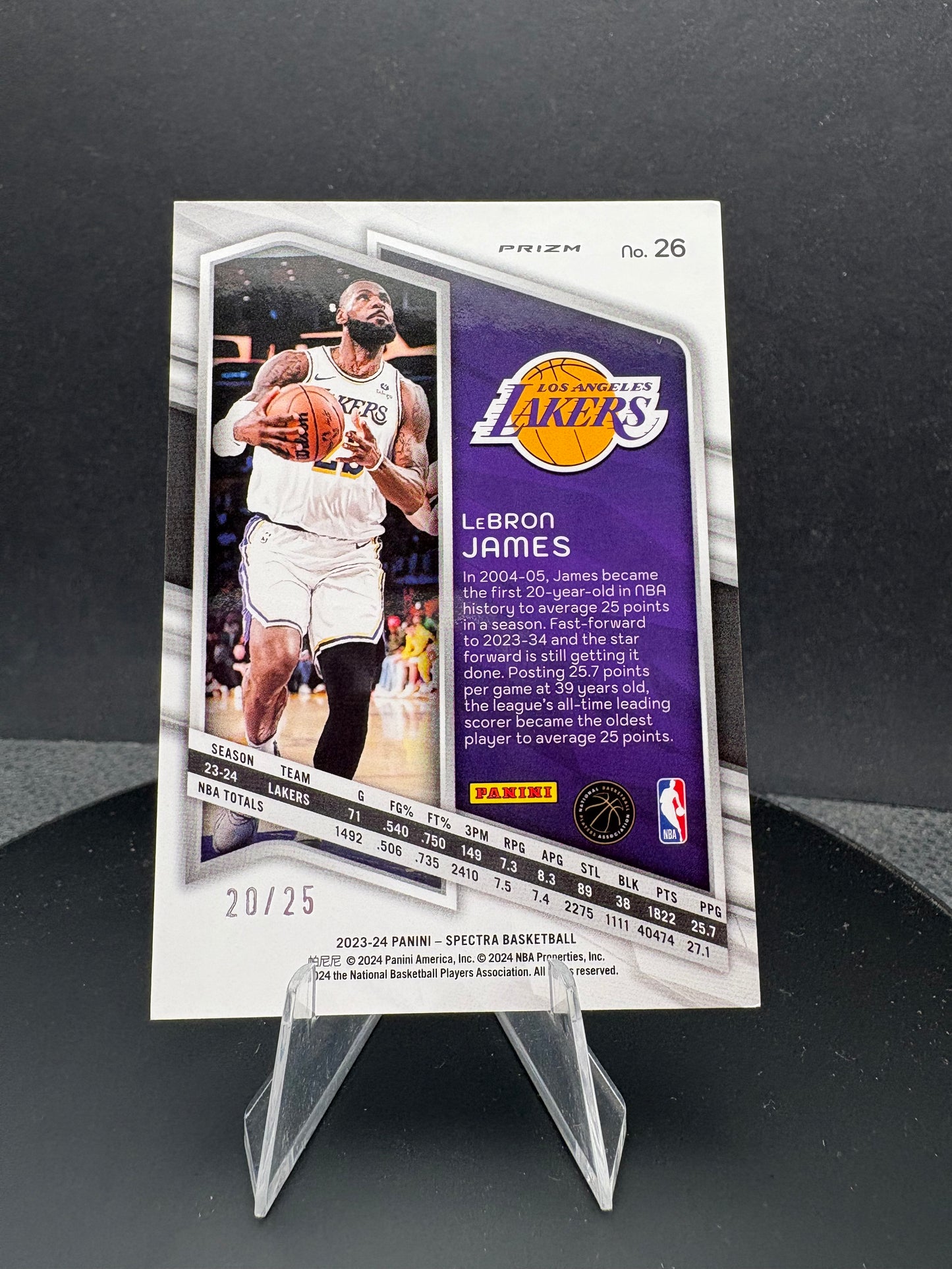 2023-24 Prizm Spectra #26 LeBron James /25
