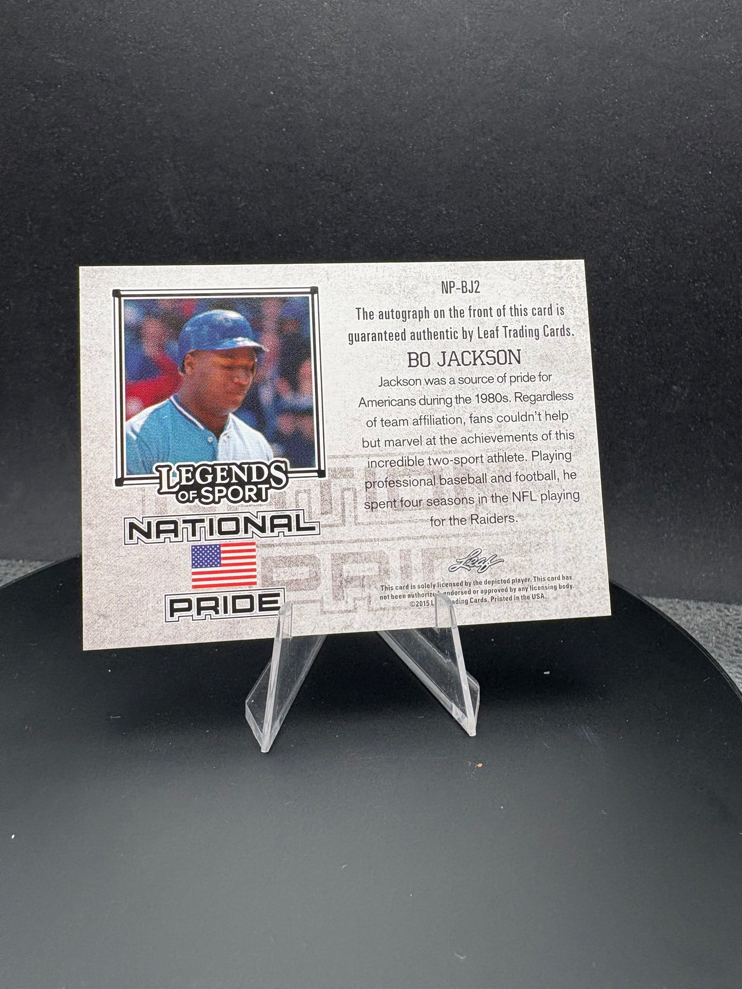 2015 Leaf Bo Jackson National Pride Legends of Sport AUTO /10