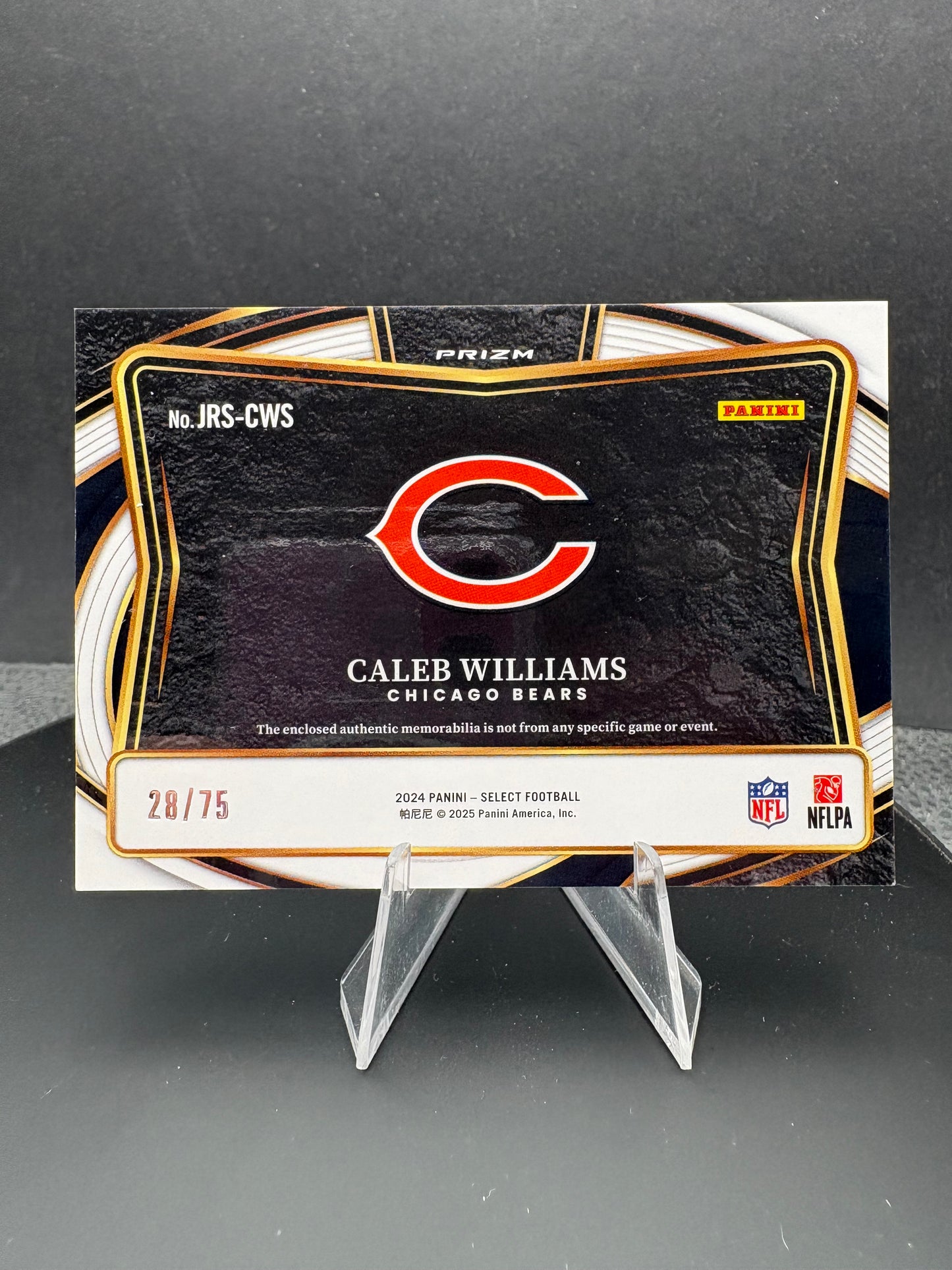 2024 PRIZM Select Caleb Williams tri-color patch RC /75