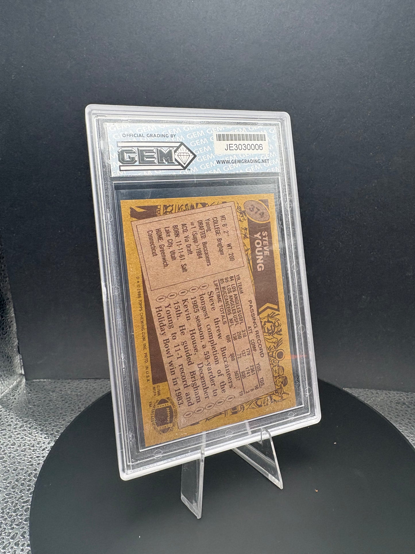 1986 Topps Steve Young RC GEM 10