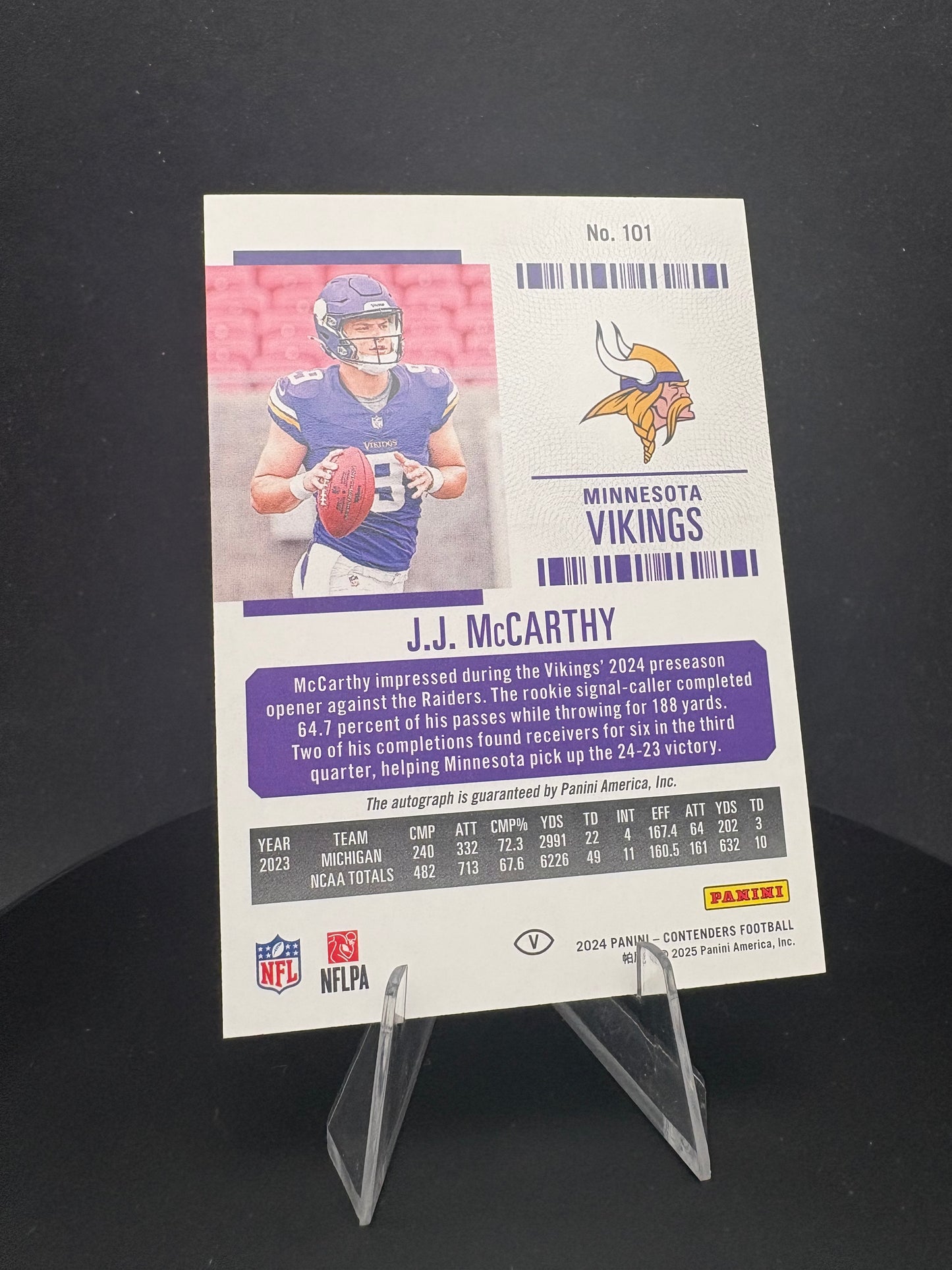 2024 Contenders J.J. McCarthy RC AUTO