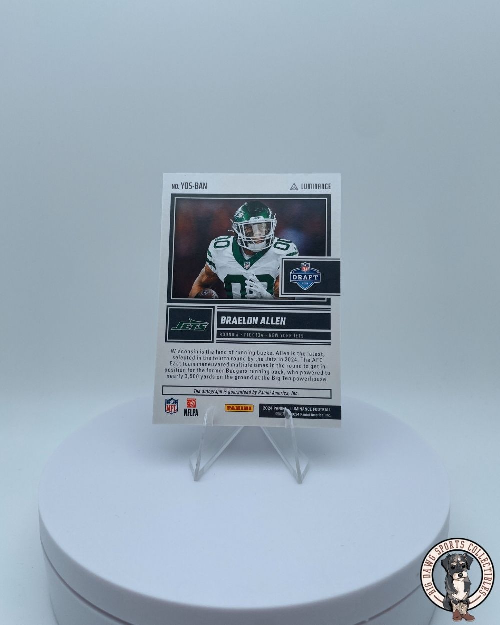 Braelon Allen 2024 Panini Luminance Year One RC Auto - New York Jets