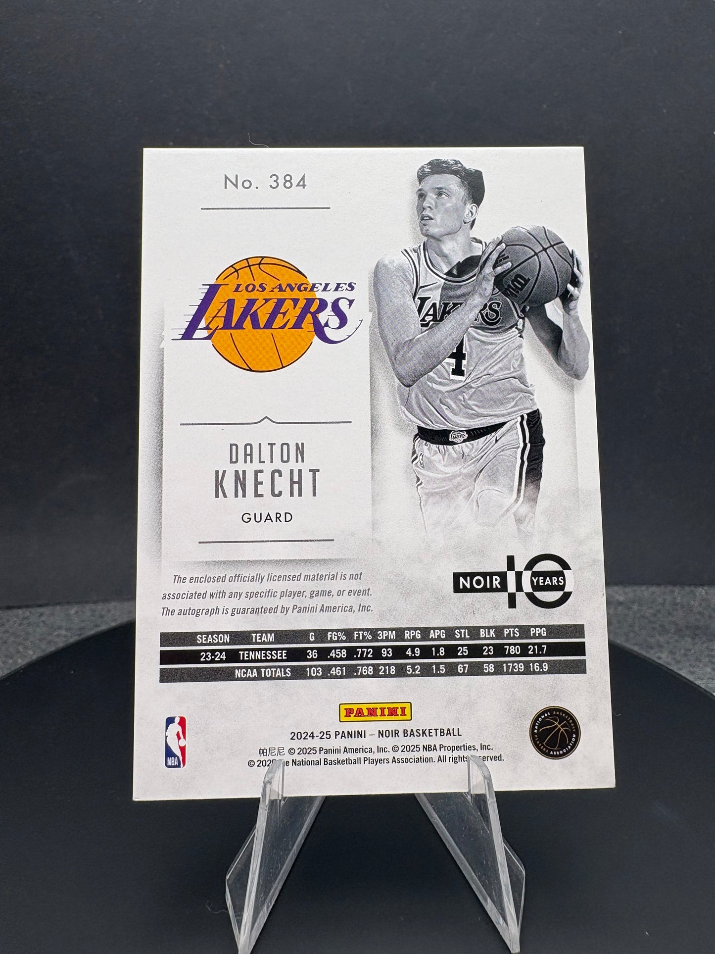 2024-25 NOIR Dalton Knecht /25 RC auto patch