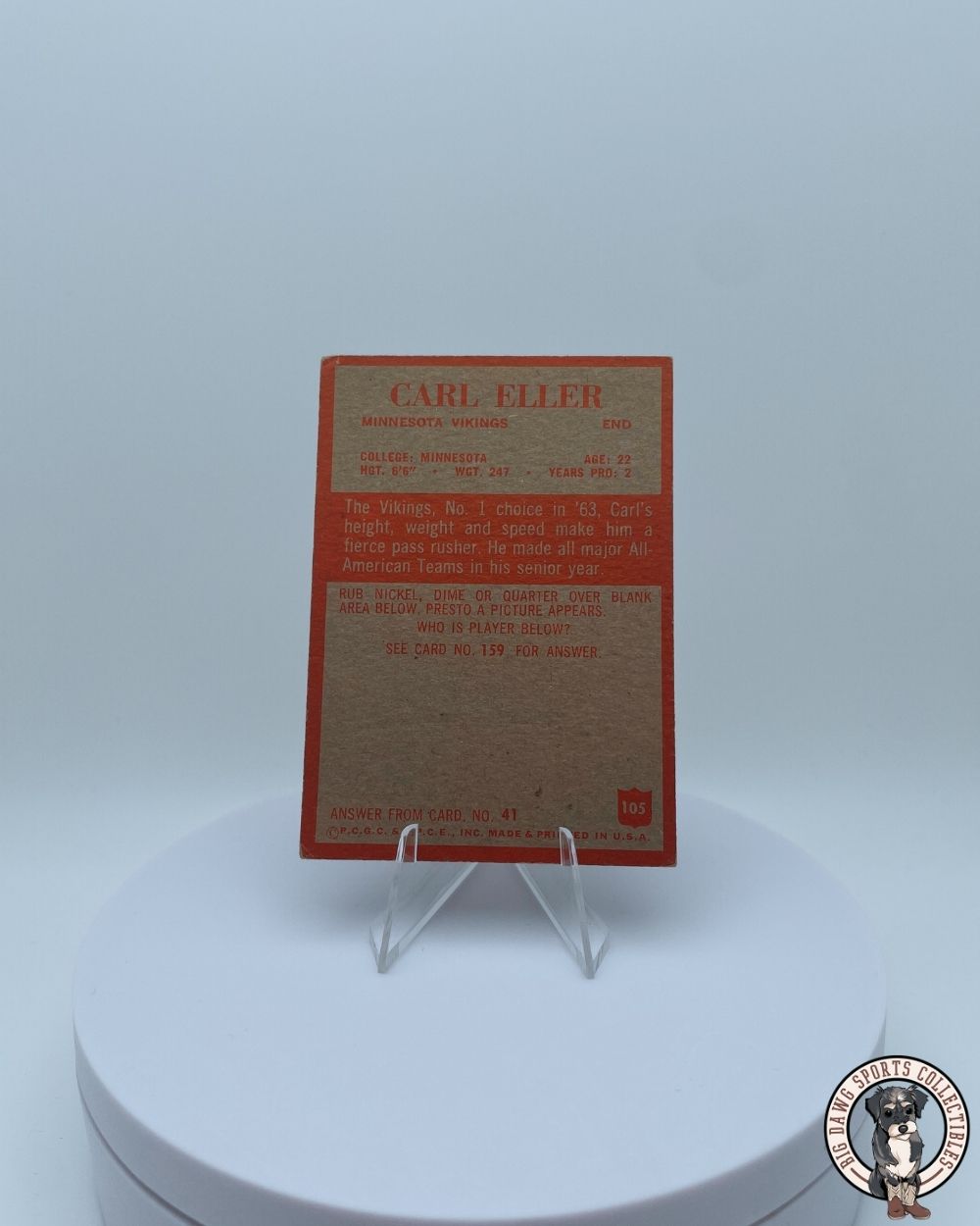 Carl Eller 1965 Philadelphia RC #105 – Minnesota Vikings