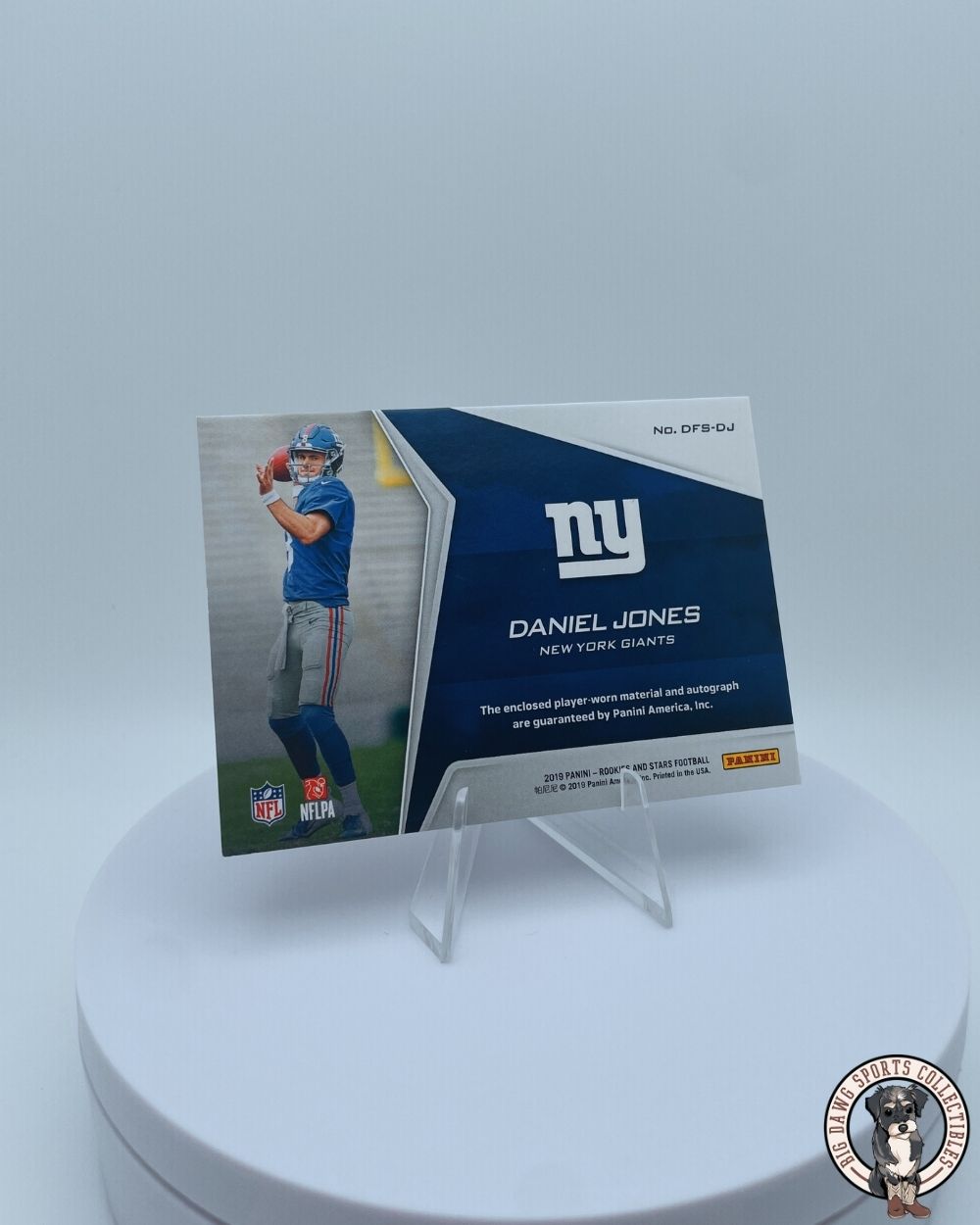 Daniel Jones 2019 Panini Rookies & Stars "Dress for Success" Rookie Patch Auto #14/99 - New York Giants