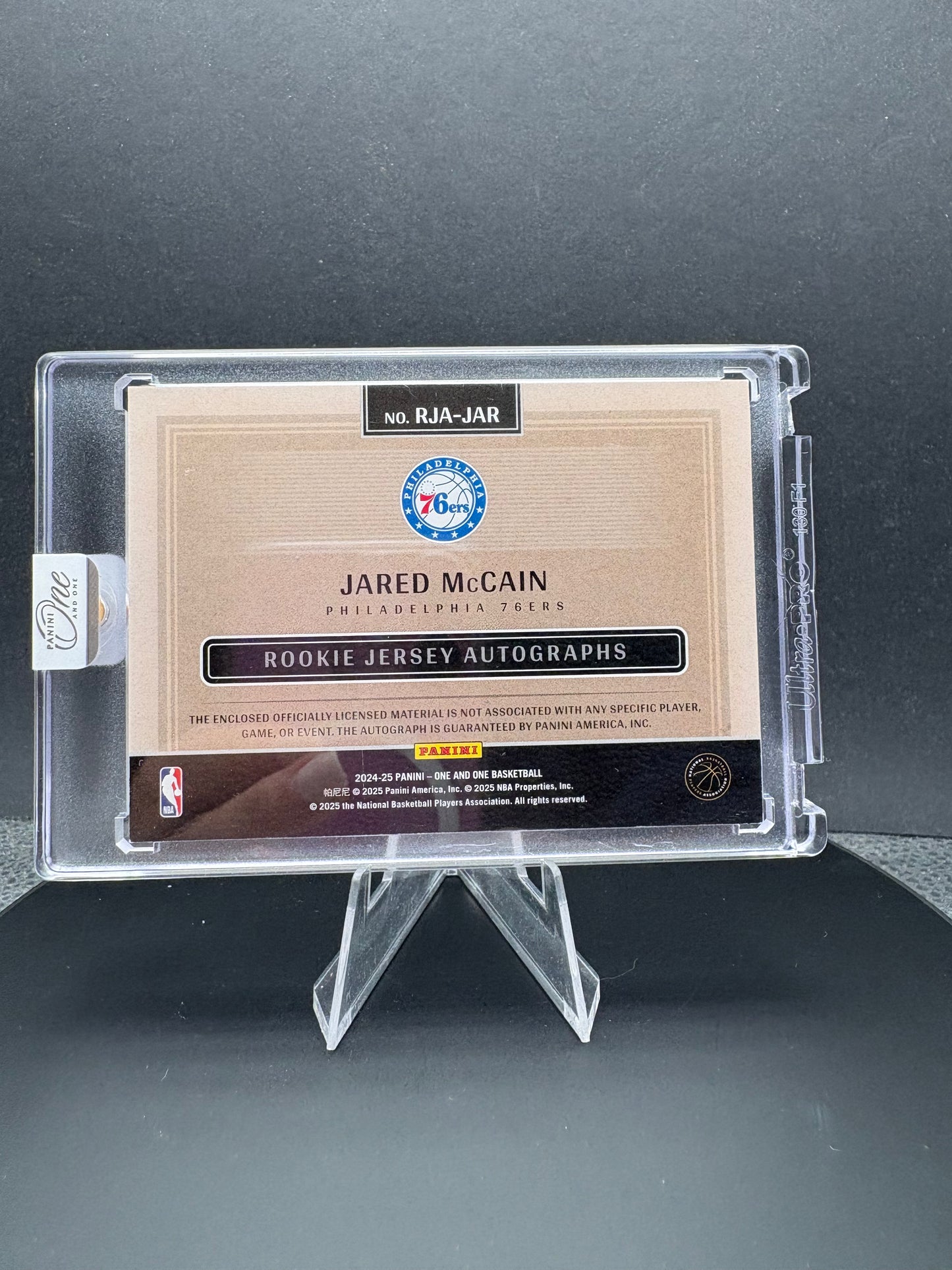 2024-25 Jared McCain One and One 3 color patch Rookie Jersey auto /5