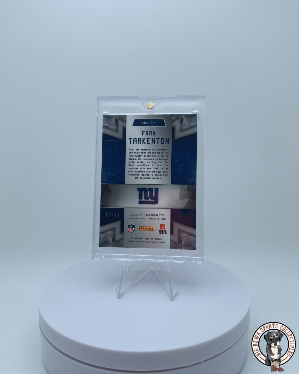 Fran Tarkenton 2018 Panini Spectra #71 Pink Prizm /10 – New York Giants
