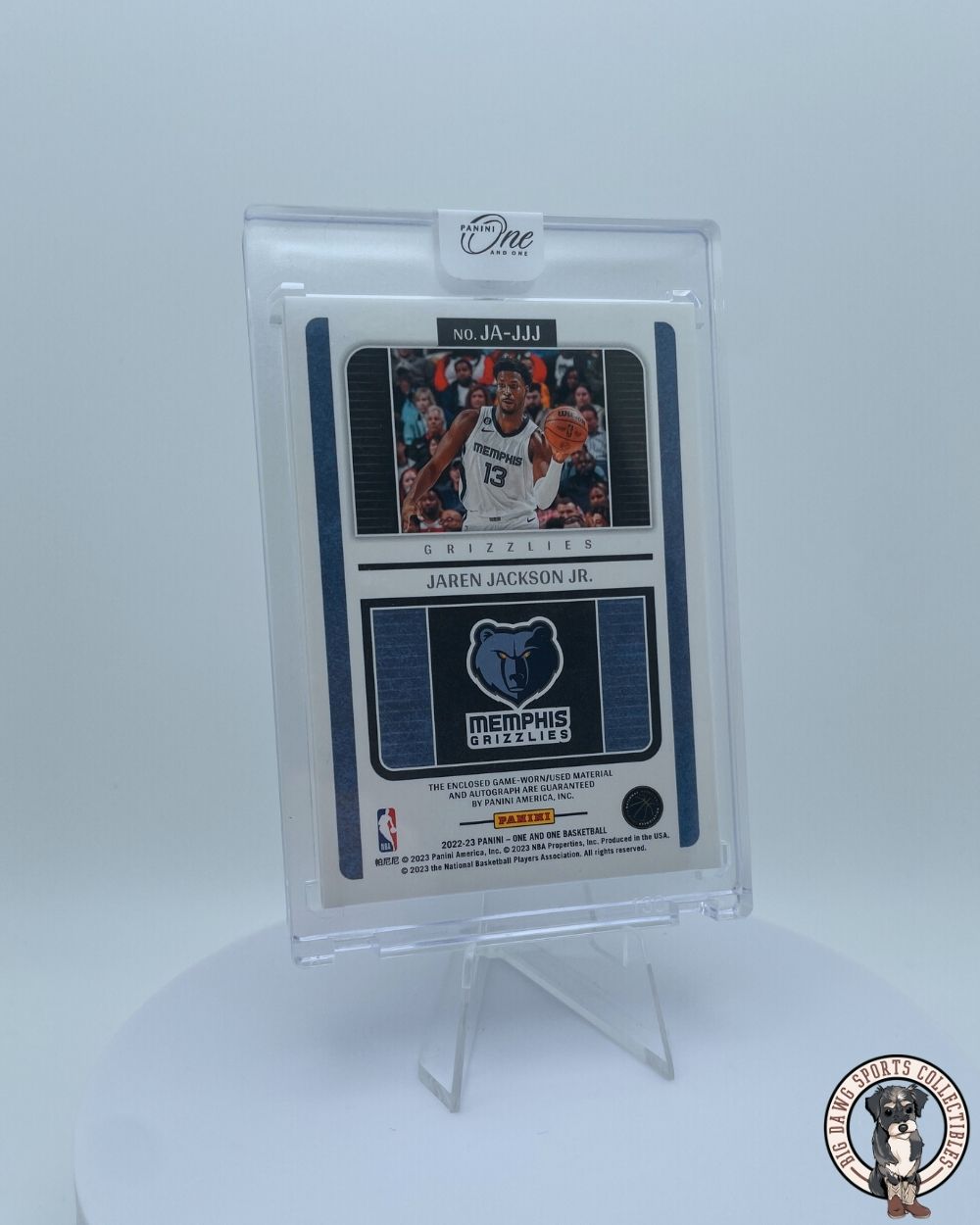 Jaren Jackson Jr. 2022-23 Panini One and One Autograph Patch Card #JA-JJJ - Memphis Grizzlies