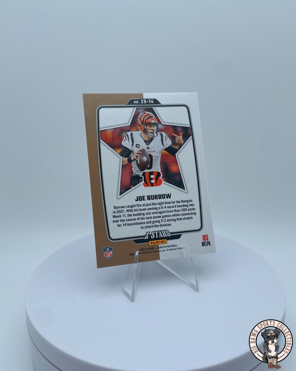 Joe Burrow 2022 Panini Zenith Z-Stars Card #ZS-14 - Cincinnati Bengals