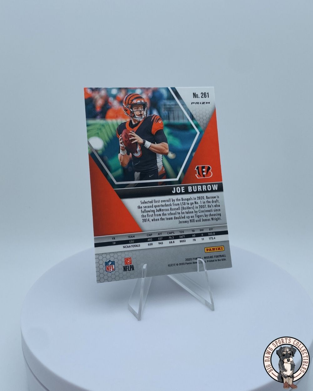Joe Burrow 2020 Panini Mosaic NFL Debut Green Prizm Rookie Card #261 - Cincinnati Bengals (RC)