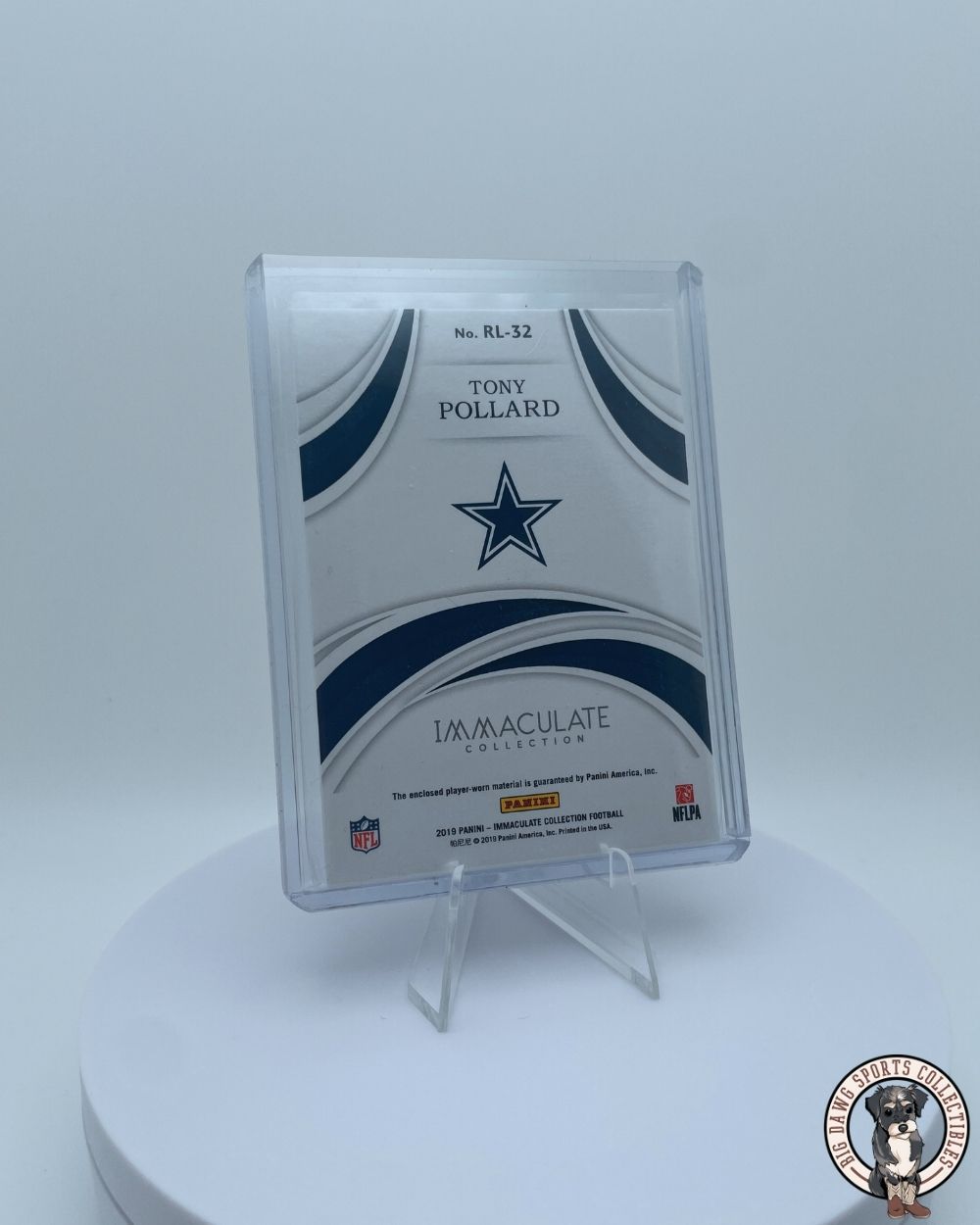 Tony Pollard 2019 Panini Immaculate Rookie Authentics Patch Card #RL-32 2/5 - Dallas Cowboys (RC)
