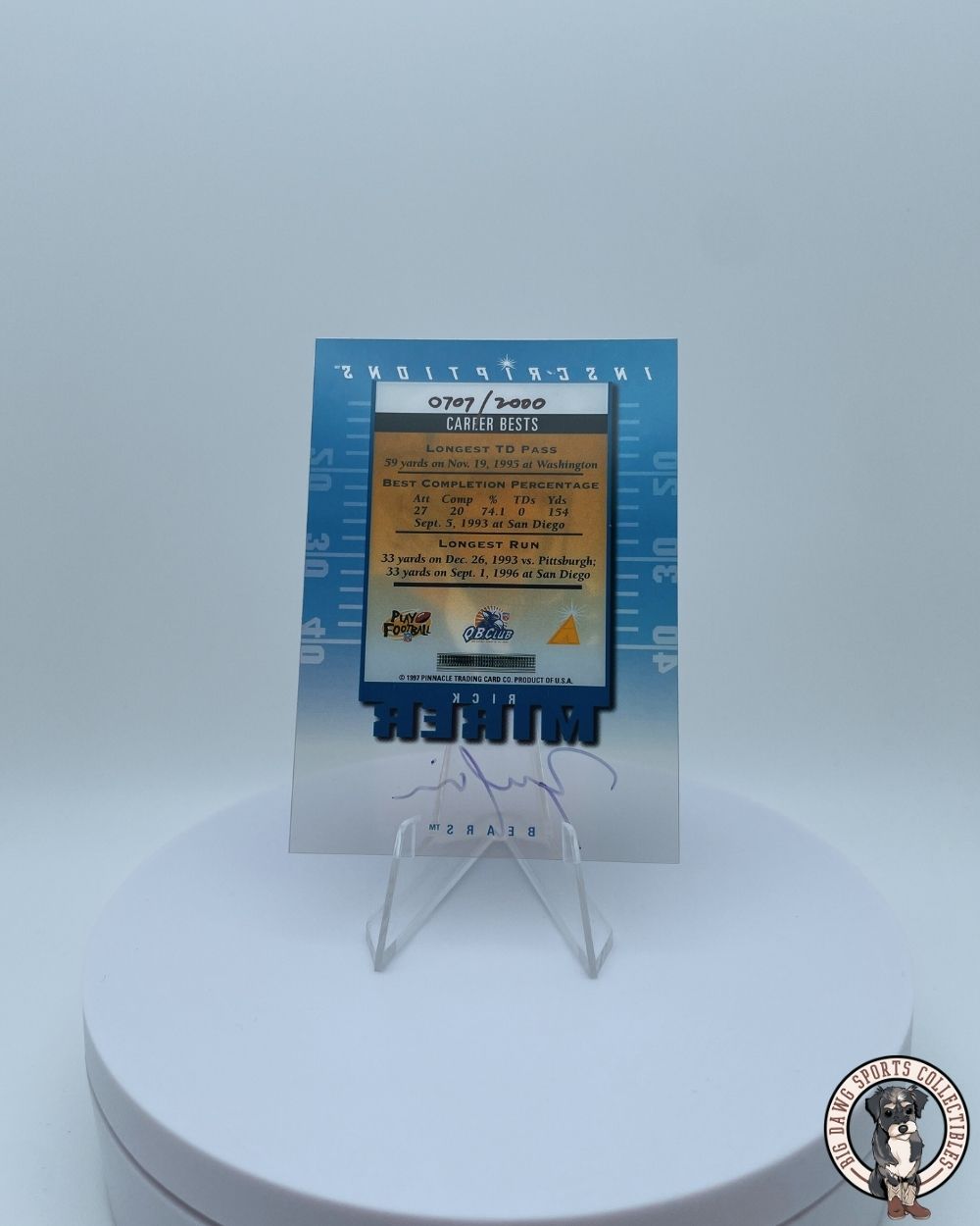 Rick Mirer 1997 Pinnacle Inscriptions Auto #797/2000 – Chicago Bears