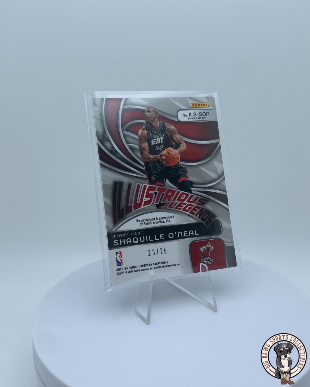 Shaquille O'Neal 2023-24 Panini Spectra Illustrious Legends Autograph Card #ILS-SON 23/25 - Miami Heat