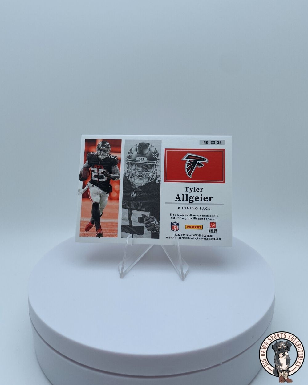 Tyler Allgeier 2022 Panini Encased Substantial Rookie Swatches Orange #SS-39 (RC) - 23/25