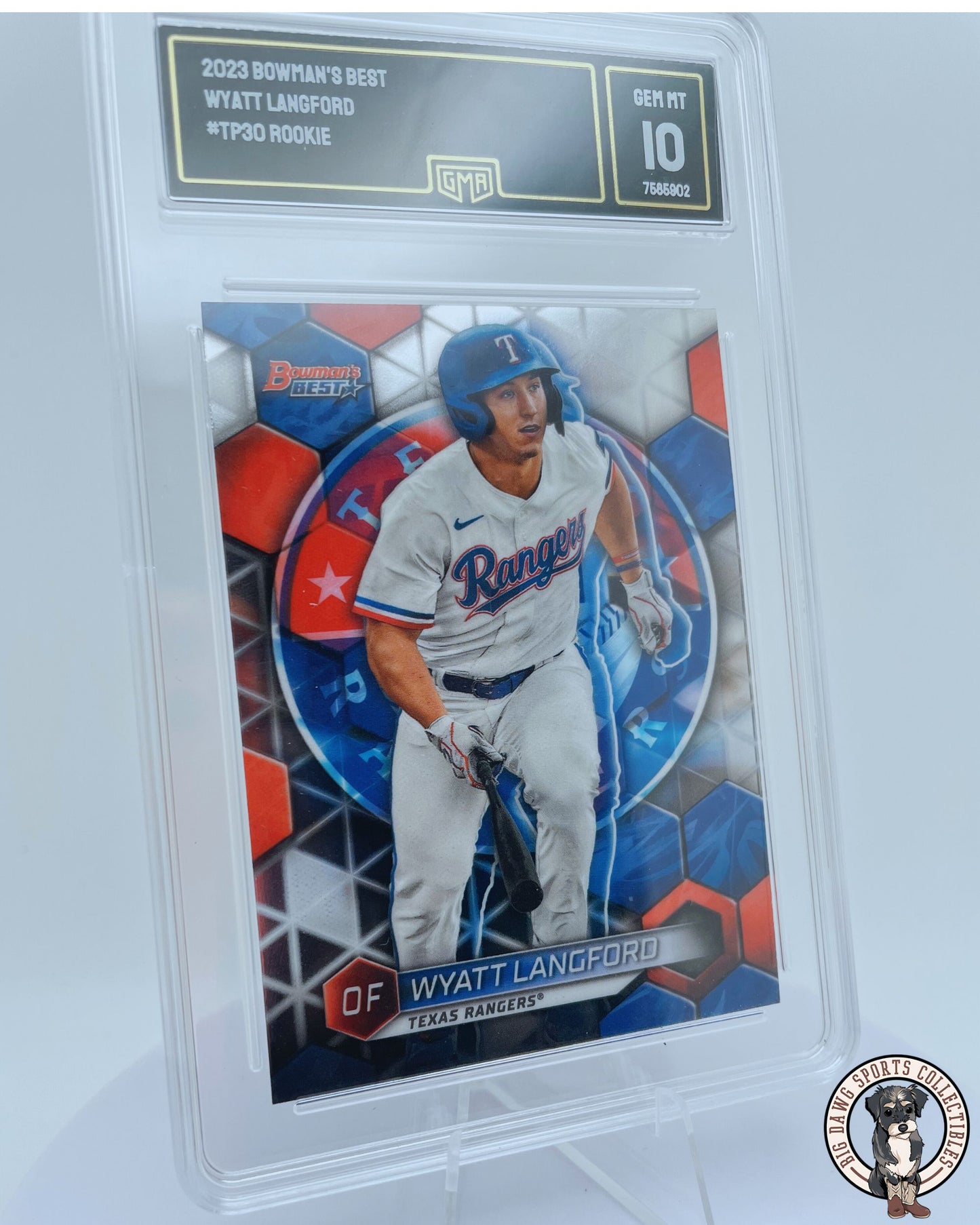 Wyatt Langford 2023 Bowman's Best Rookie Card #TP30 - GMA 10