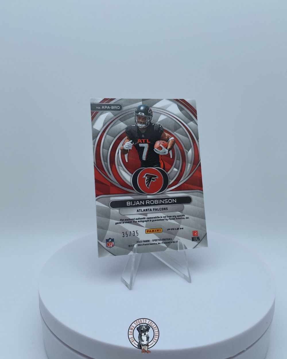 Bijan Robinson 2023 Panini Spectra Aspiring Patch Auto RC #35/35