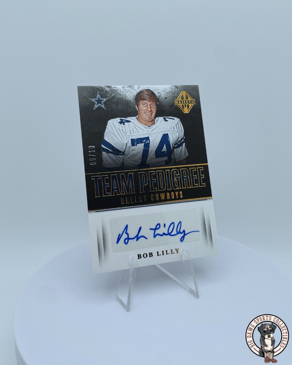 Bob Lilly 2017 Panini Majestic Team Pedigree Autograph Card - 09/10 - Dallas Cowboys Hall of Fame Legend