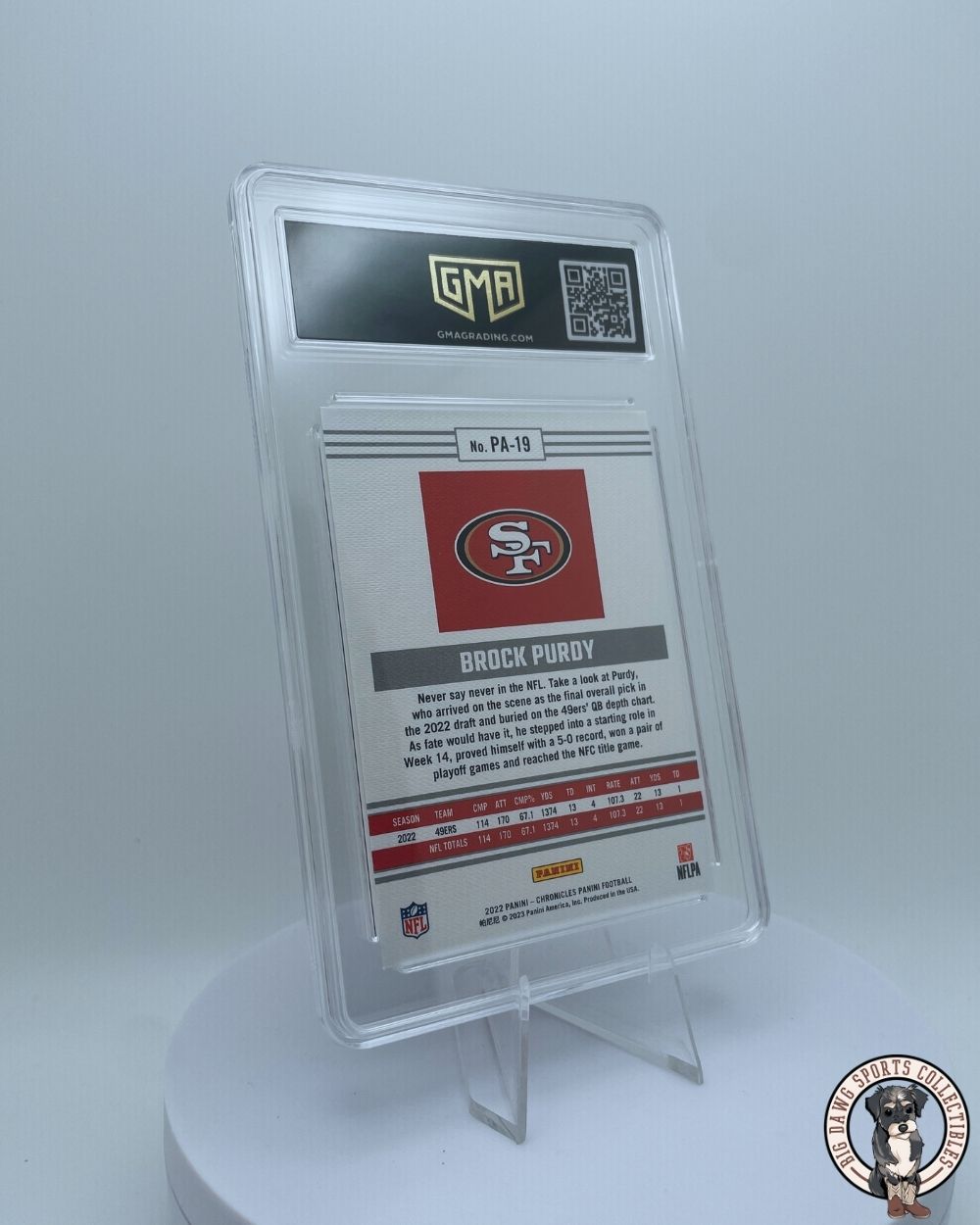 Brock Purdy 2022 Panini Chronicles Panini Rookie Card #PA-19 - GMA 10 Gem Mint - San Francisco 49ers Future Star