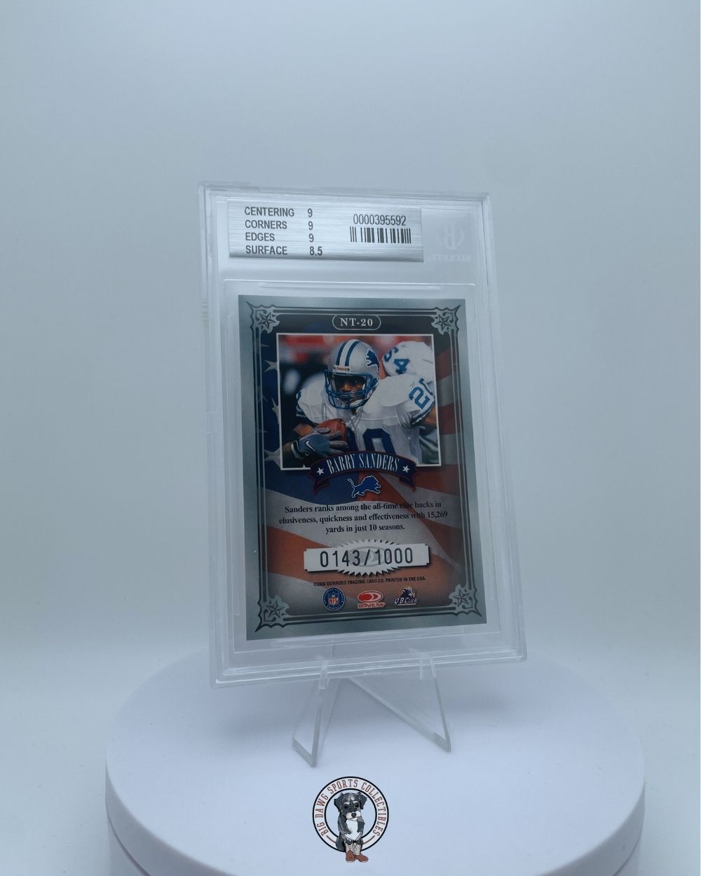 Barry Sanders 2000 Donruss National Treasures #20 - Graded 9 Mint - #143/1000
