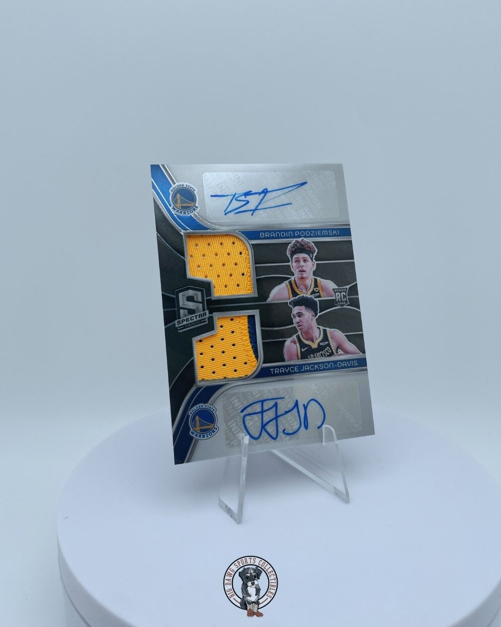 Brandin Podziemski & Trayce Jackson-Davis 2023-24 Panini Spectra Dual Patch Auto RC #36/49 - Warriors