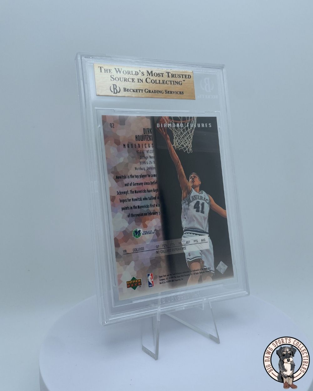 Dirk Nowitzki (Rookie Card) 1998-99 Black Diamond #92 - BGS 9.5 Gem Mint