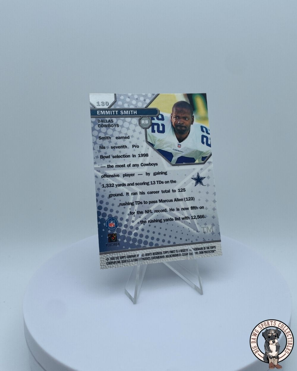 Emmitt Smith 1999 Topps Finest Dallas Cowboys Card #130 - NFL Legend