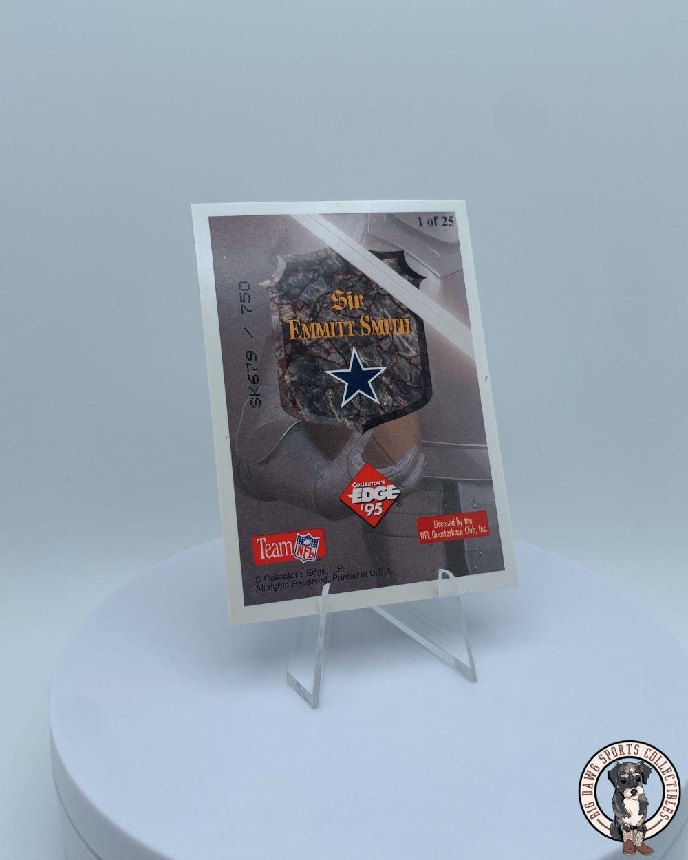 Emmitt Smith 1995 Collector’s Edge Excalibur 22K Gold Dallas Cowboys Card - Limited Edition #679/750
