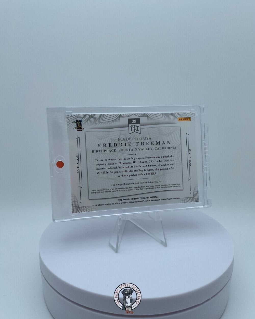 Freddie Freeman 2015 Panini National Treasures Made in the USA Auto Patch #68/99 - Braves