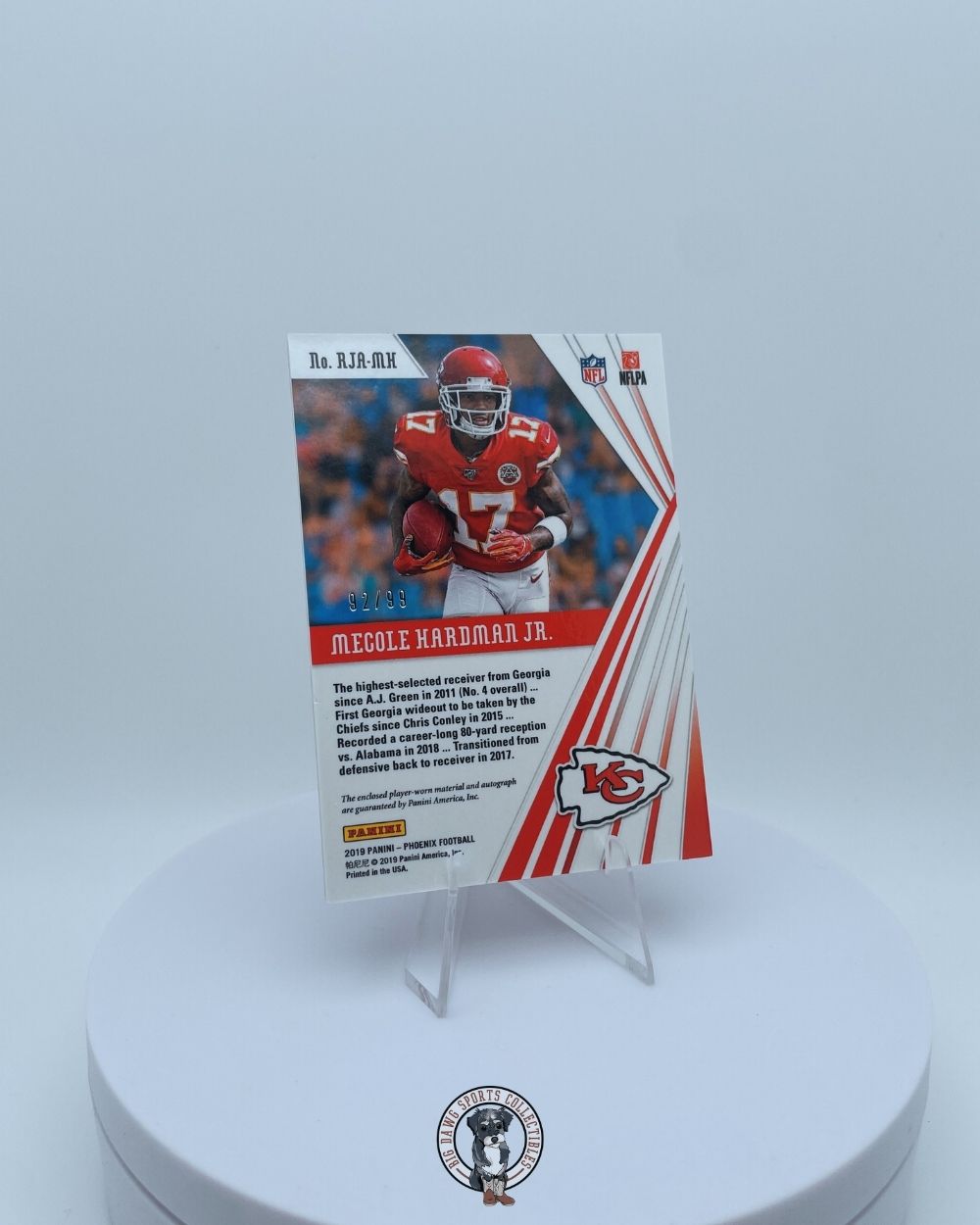 Mecole Hardman Jr. 2019 Panini Phoenix Rookie Jersey Auto #92/99 - Kansas City Chiefs RC