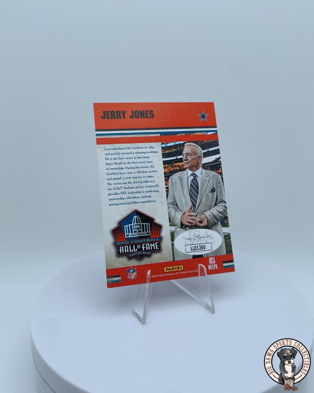 Jerry Jones 2019 Panini Pro Football Hall of Fame Autograph Card - Class of 2017