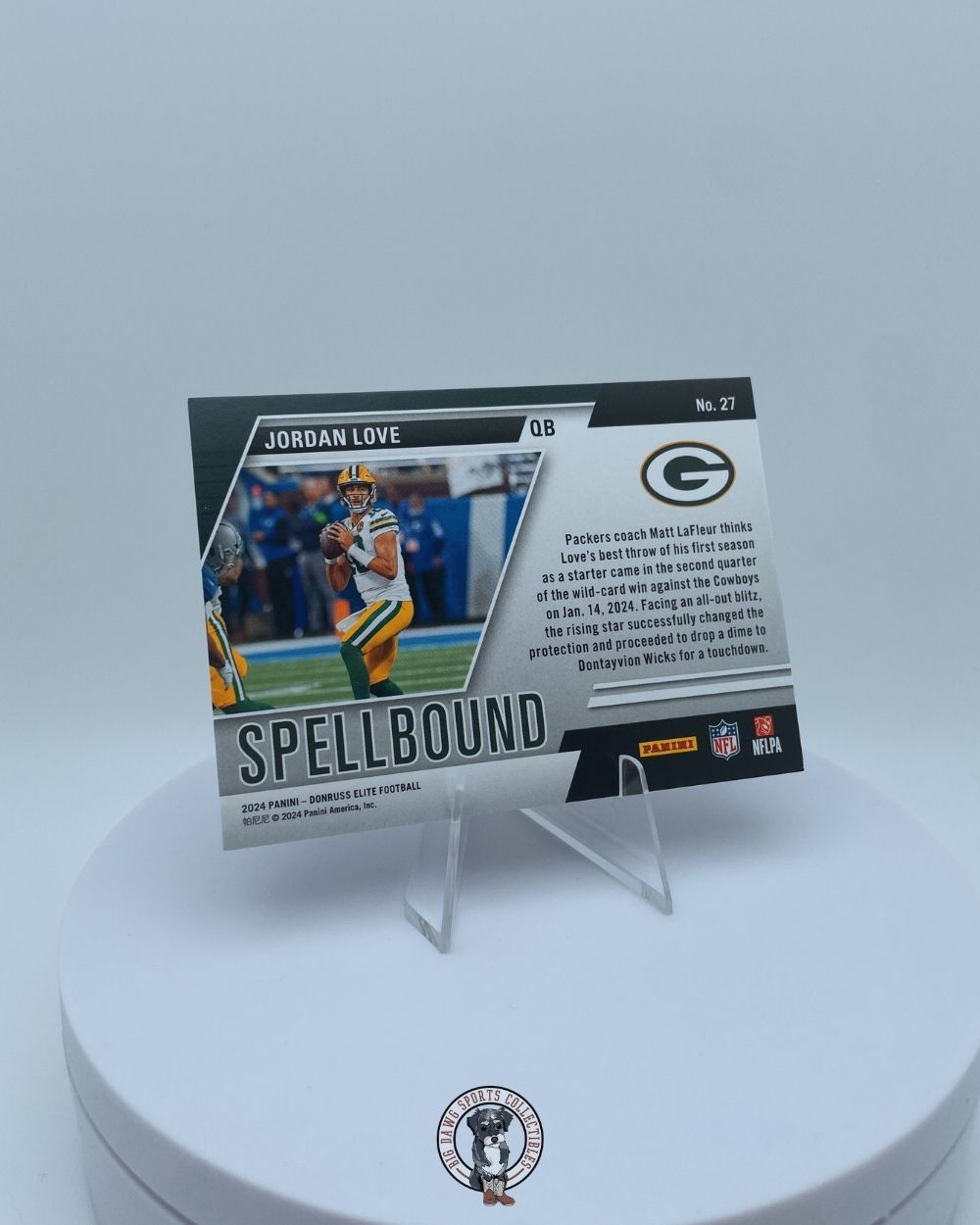 Jordan Love 2024 Panini Donruss Elite Spellbound "L" Purple Parallel #27 - 01/10