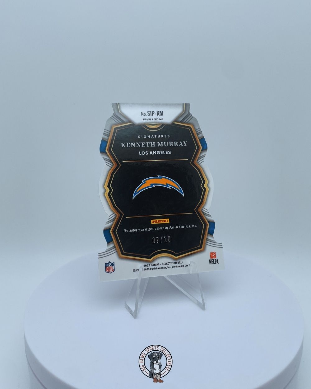 Kenneth Murray 2022 Panini Select Football Orange Die-Cut Autograph #07/10 - Los Angeles Chargers